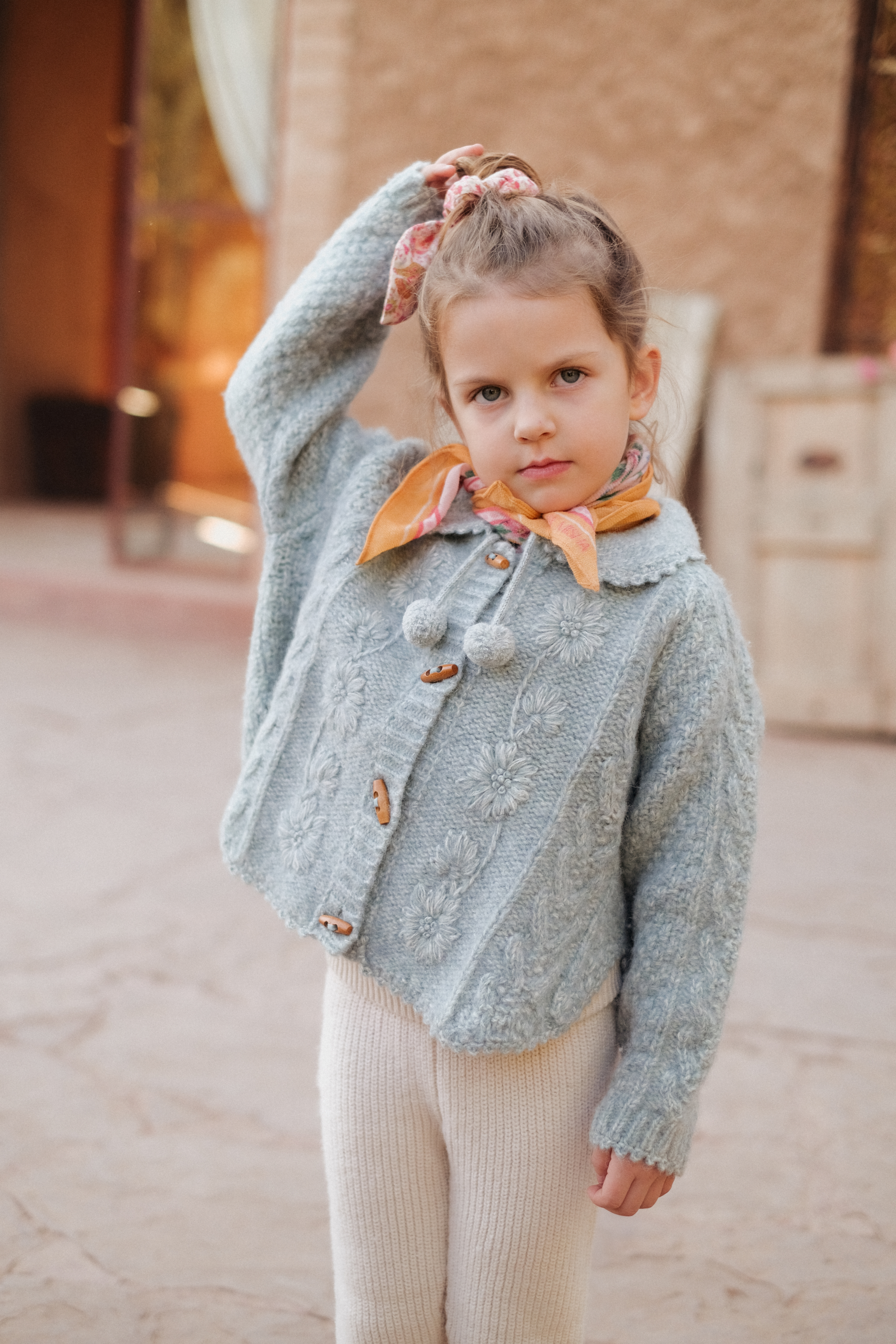 Louise Misha-Khella Cape(Mineral Blue)