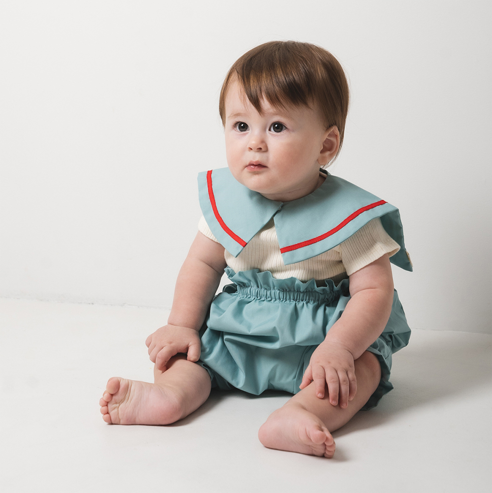 Niva 可愛造型圍兜/口水巾-小水手(薄荷綠)