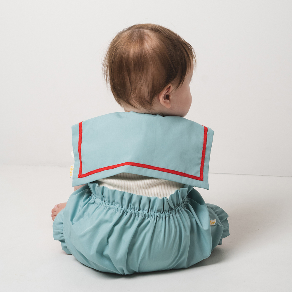 Niva 可愛造型圍兜/口水巾-小水手(薄荷綠)