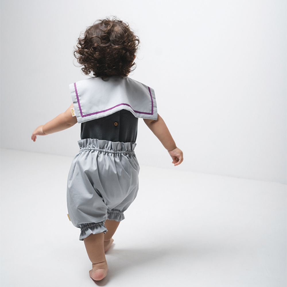 Niva 可愛造型圍兜/口水巾-小水手(銀河灰)