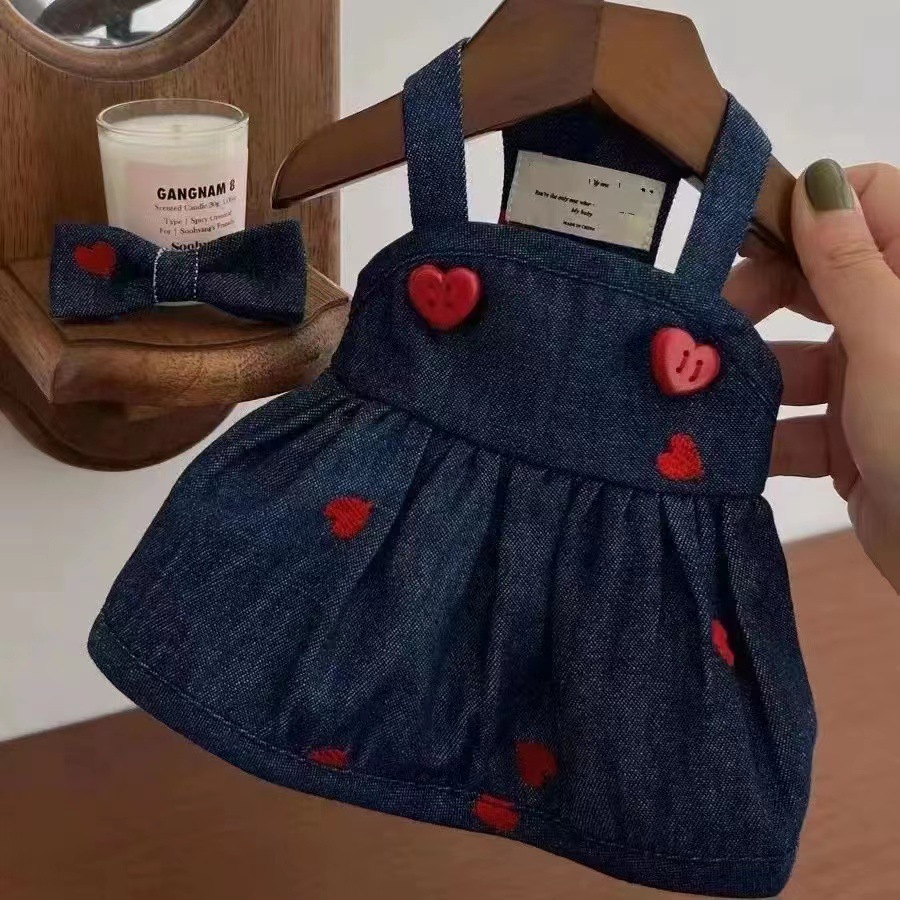 宠物衣服 爱心背带裙