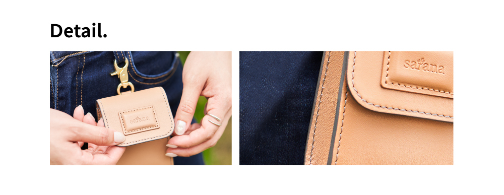 satana 漫享迷你皮革卡包 SFL0020-422 細節特寫照