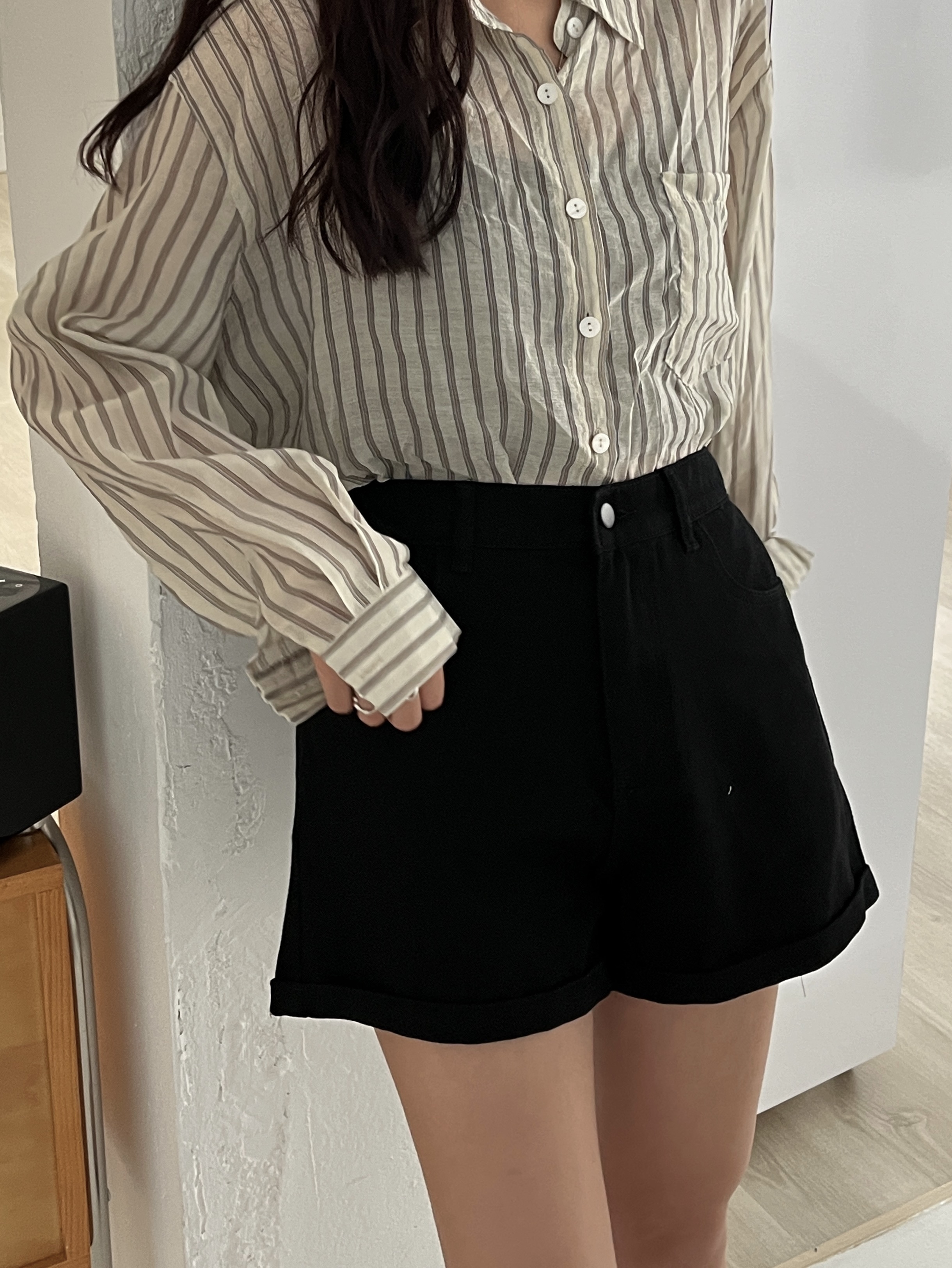 （現＋預）後鬆緊短褲（黑）