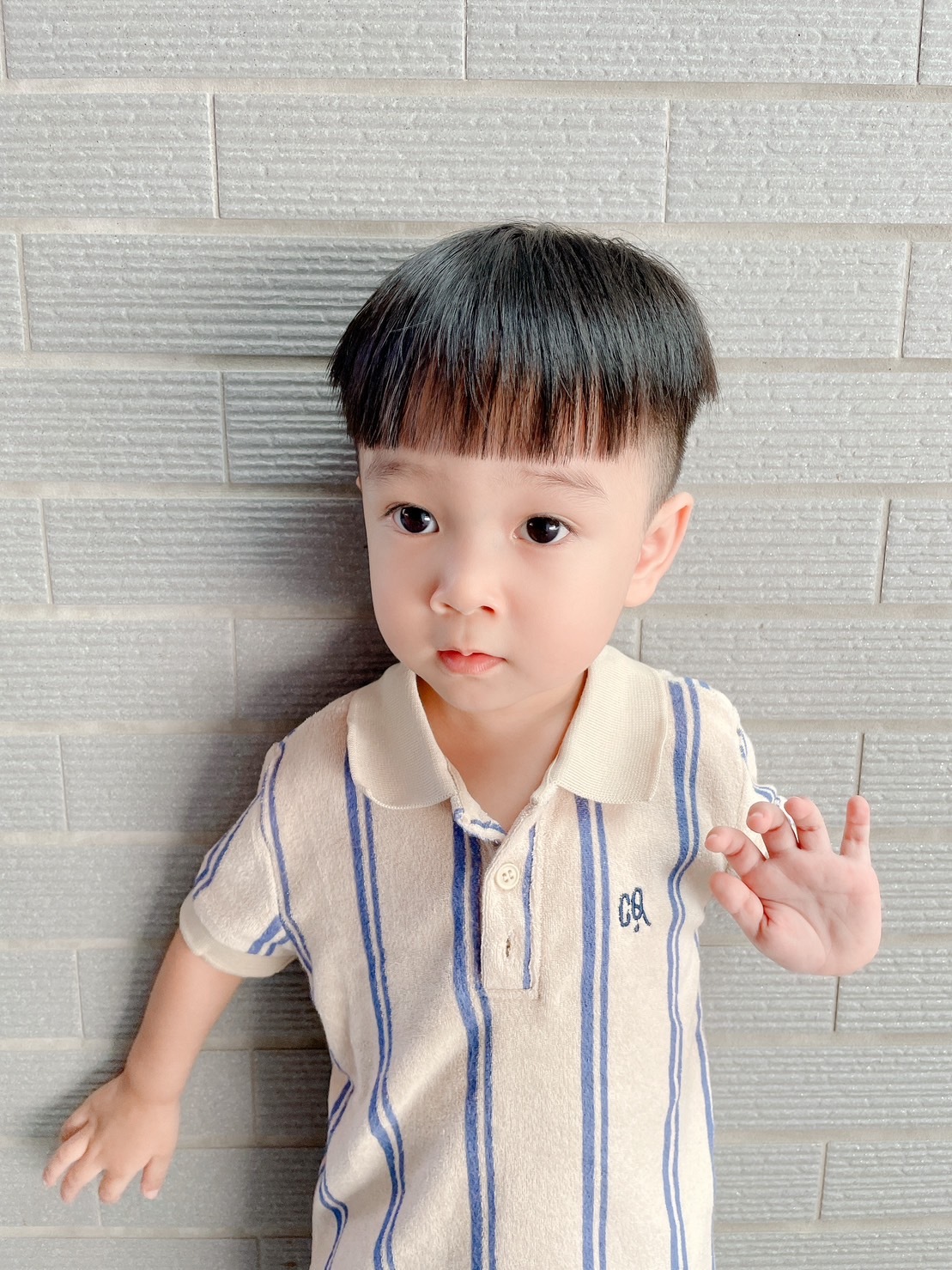 荷蘭CarlijnQ 有機棉直條紋上衣 - Stripes Blue