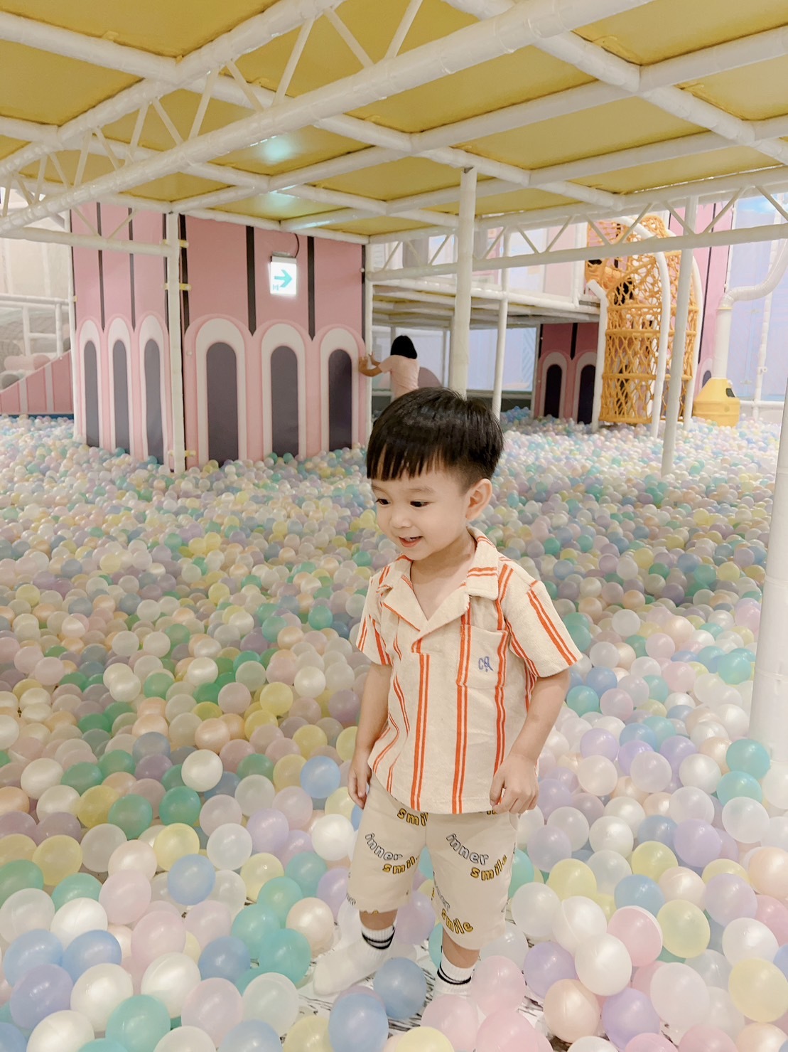 荷蘭CarlijnQ 有機棉條紋鮮橙上衣 - Stripes Flame