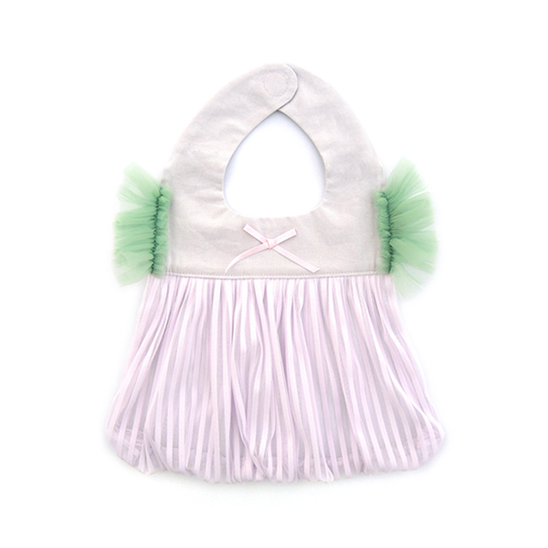 Niva 可愛造型圍兜/口水巾-條紋小輕甜(紫)