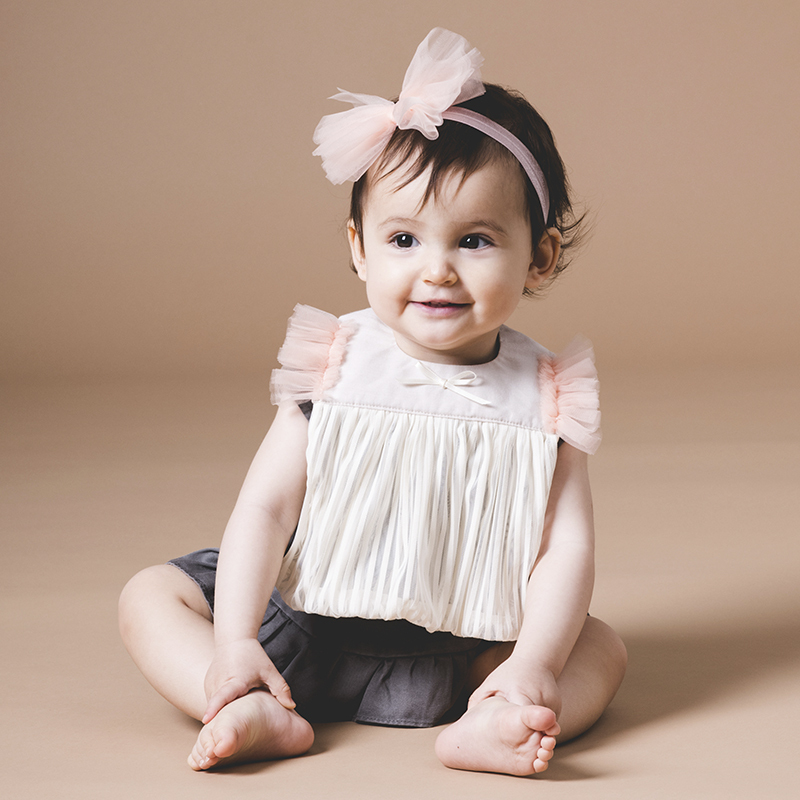 Niva 可愛造型圍兜/口水巾-條紋小輕甜(米)