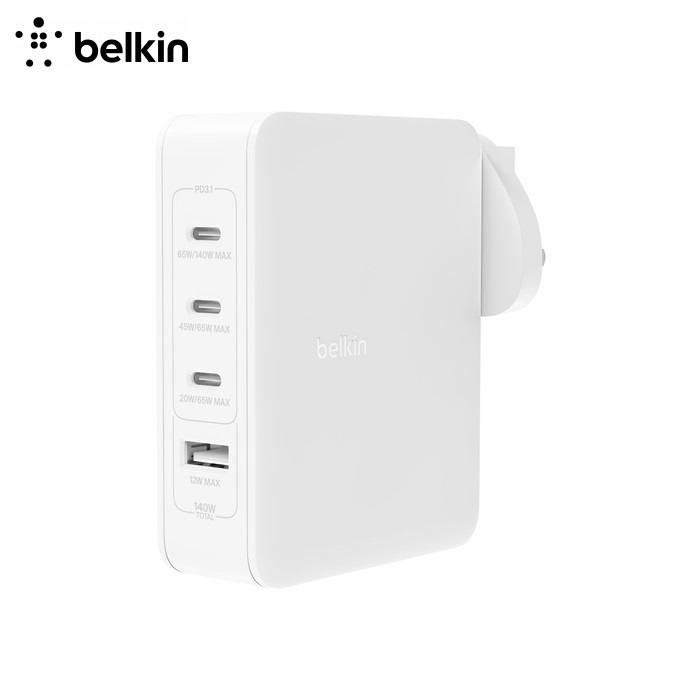 Belkin 4端口 140W GaN 充電器 WCH014myWH