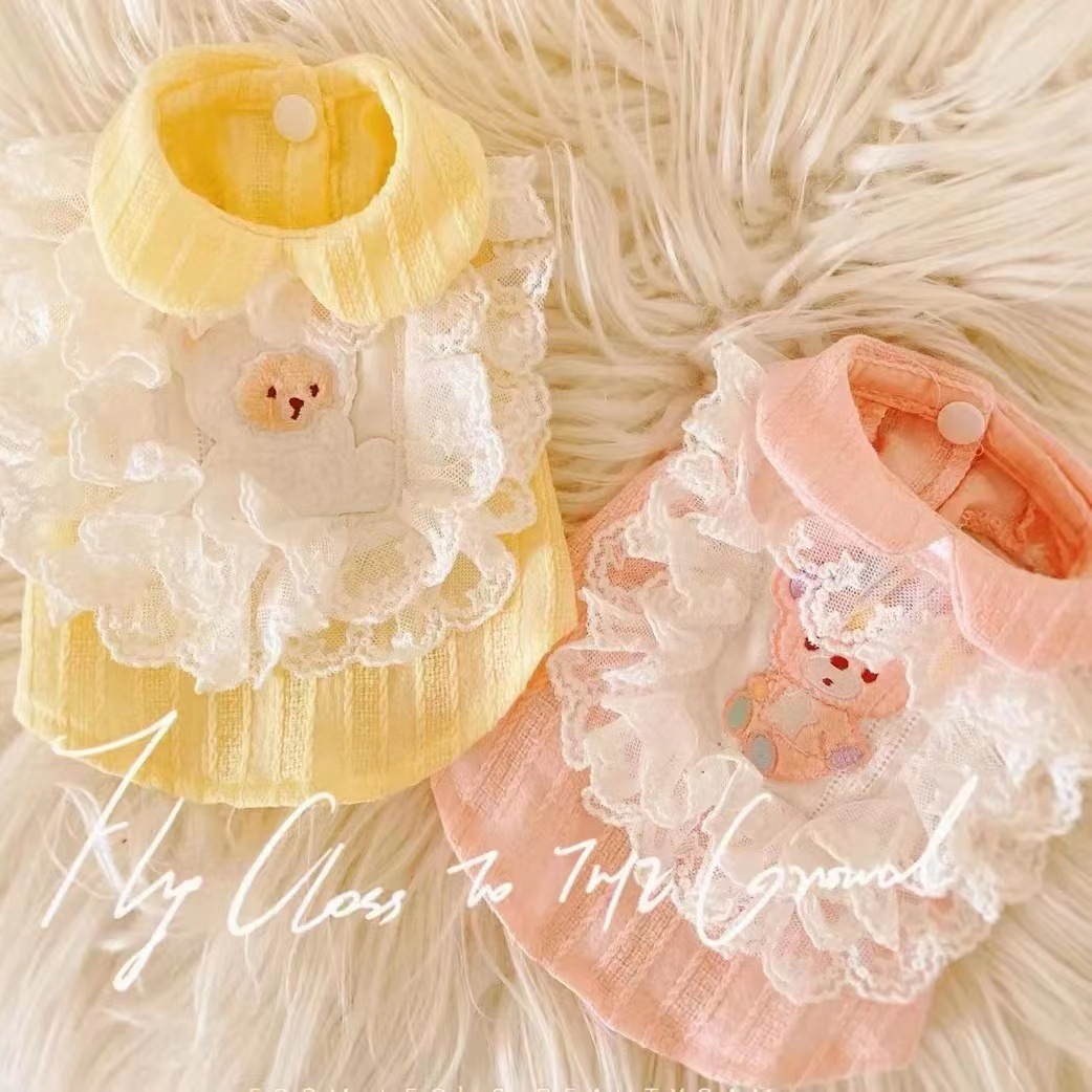 宠物衣服 蕾丝小熊裙