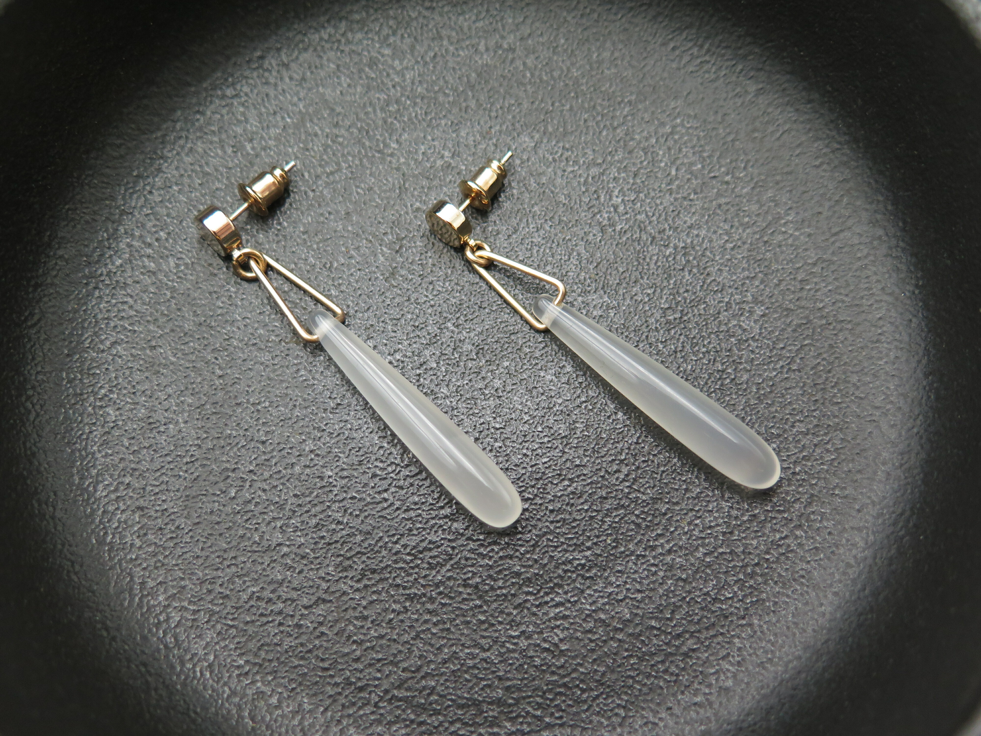 COLE COOL簡約水滴形瑪瑙耳環耳夾