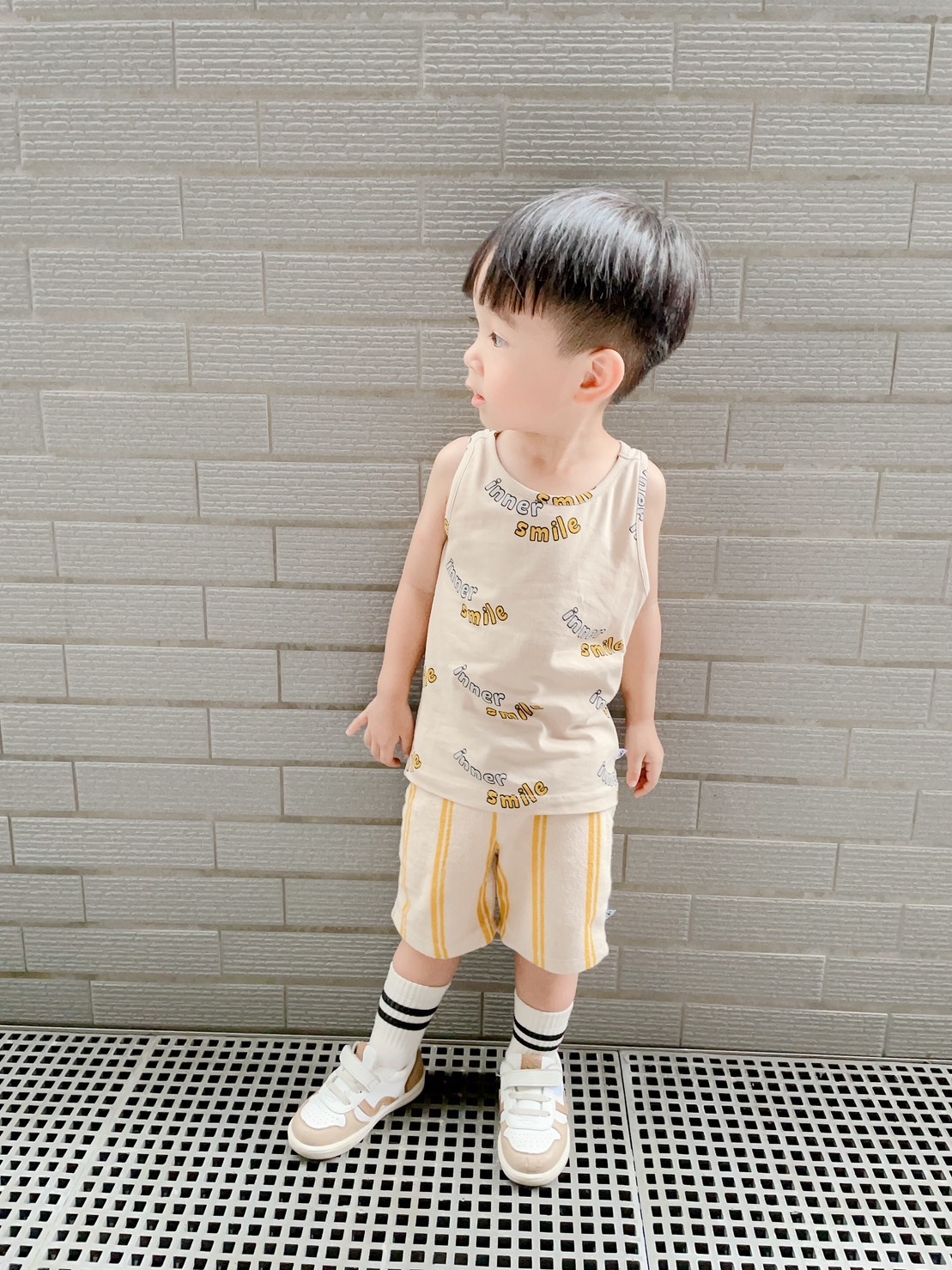 荷蘭CarlijnQ 有機棉無袖微笑上衣 - Inner Smile