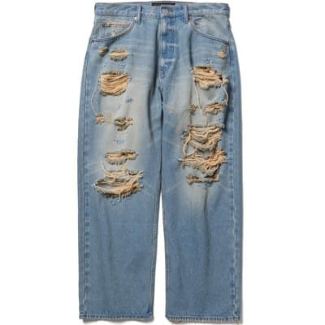 F-LAGSTUF-F - DENIM BORO BAGGIE PANTS / INDIGO