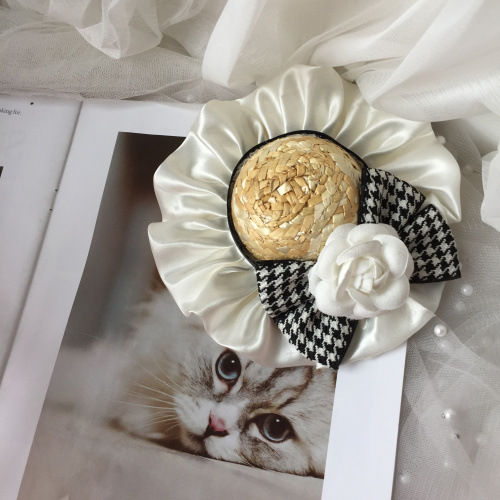 宠物衣服 小香风农夫与猫草帽