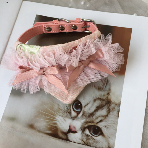 宠物衣服 韩粉蝴蝶结口水巾 （插扣）