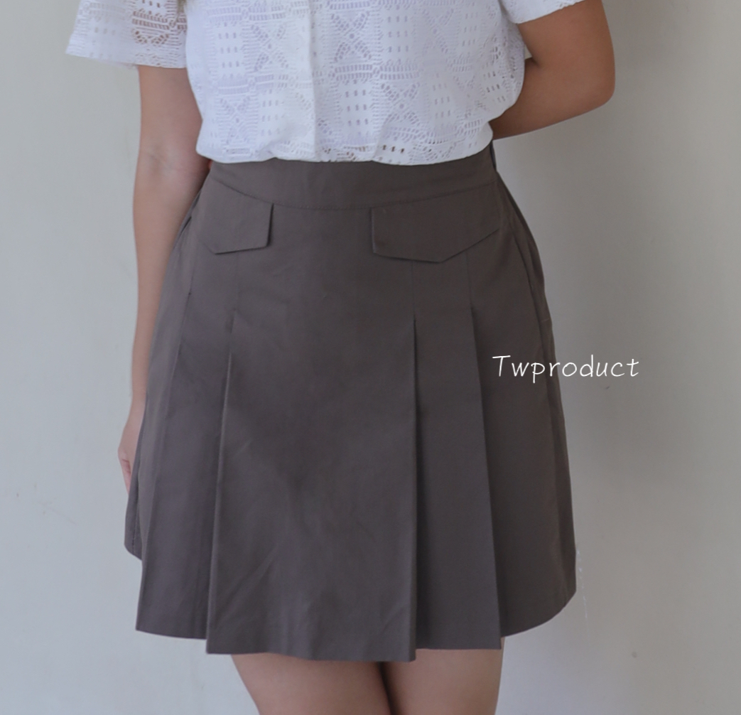 ✨ ||SK249|| 假口袋青春闊百摺短裙