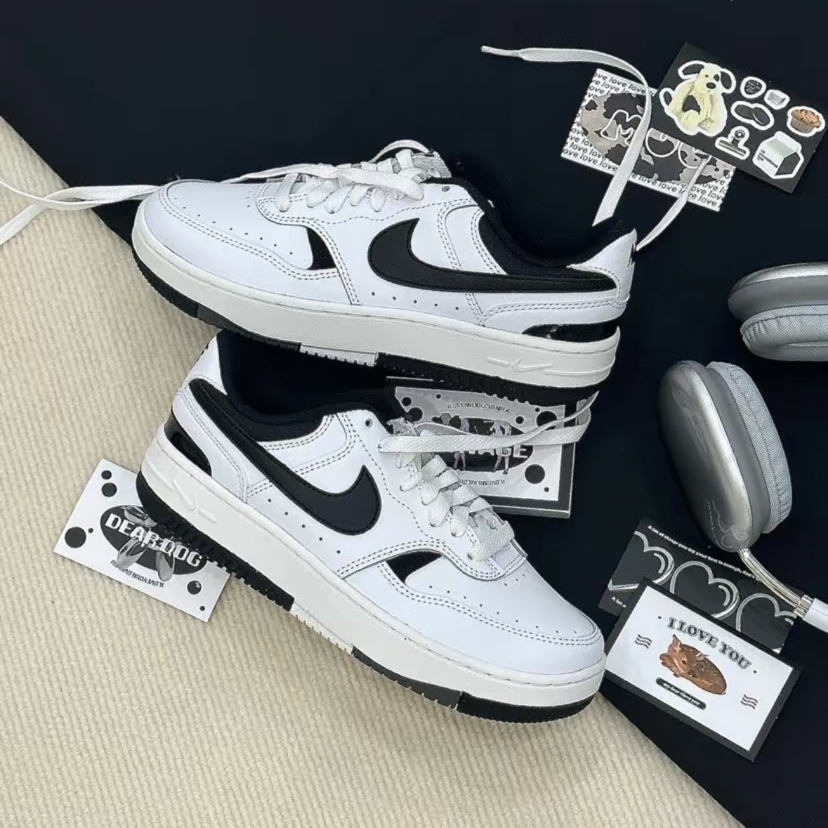 Nike Gamma Force White Black  黑白 經典 厚底 增高 穿搭 女鞋