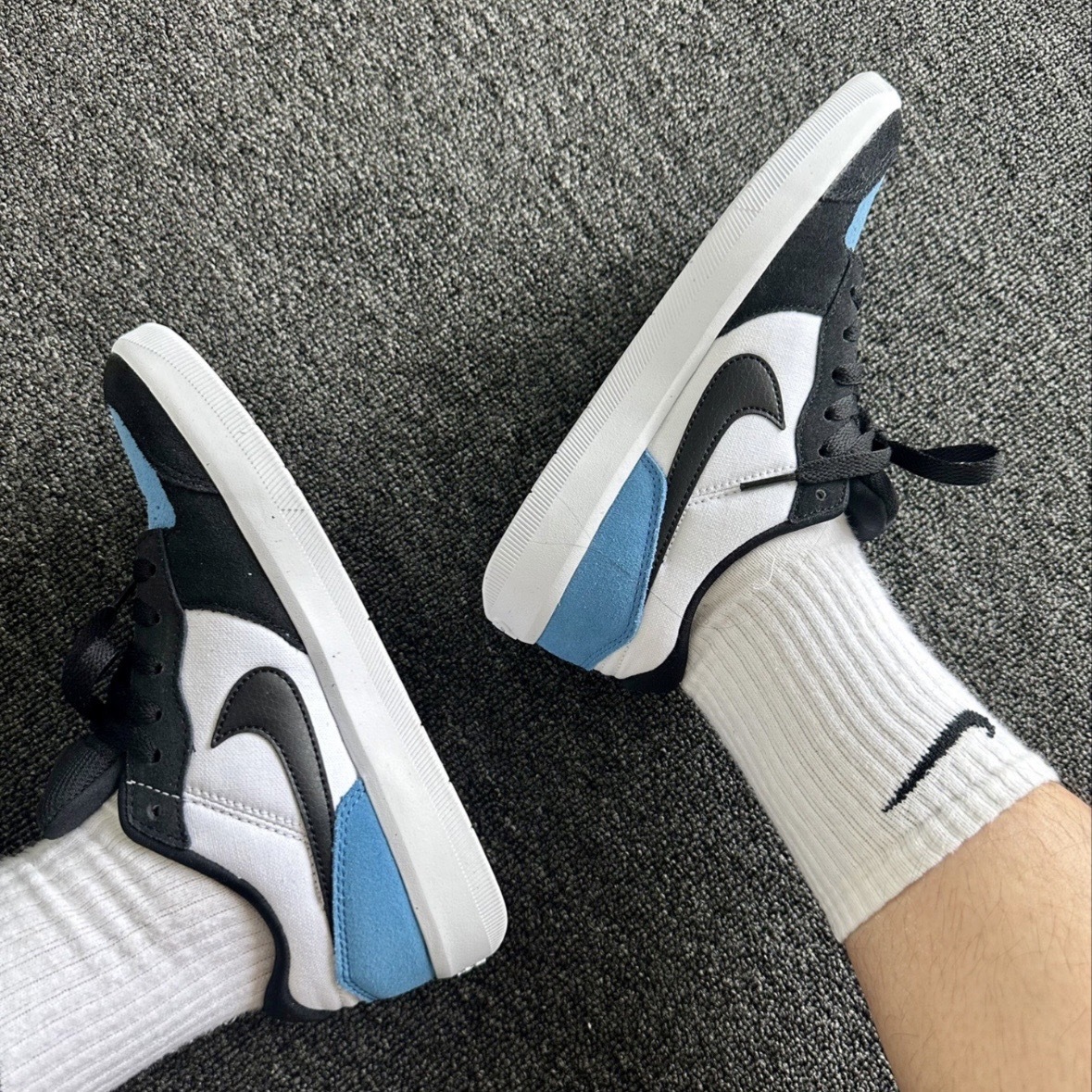 Nike SB Force 58  藍白黑 麂皮 帆布 拼接 小勾 男鞋