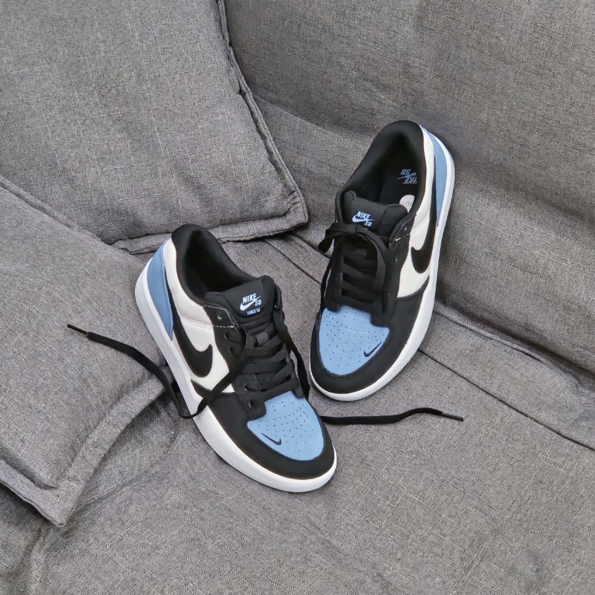 Nike SB Force 58  藍白黑 麂皮 帆布 拼接 小勾 男鞋