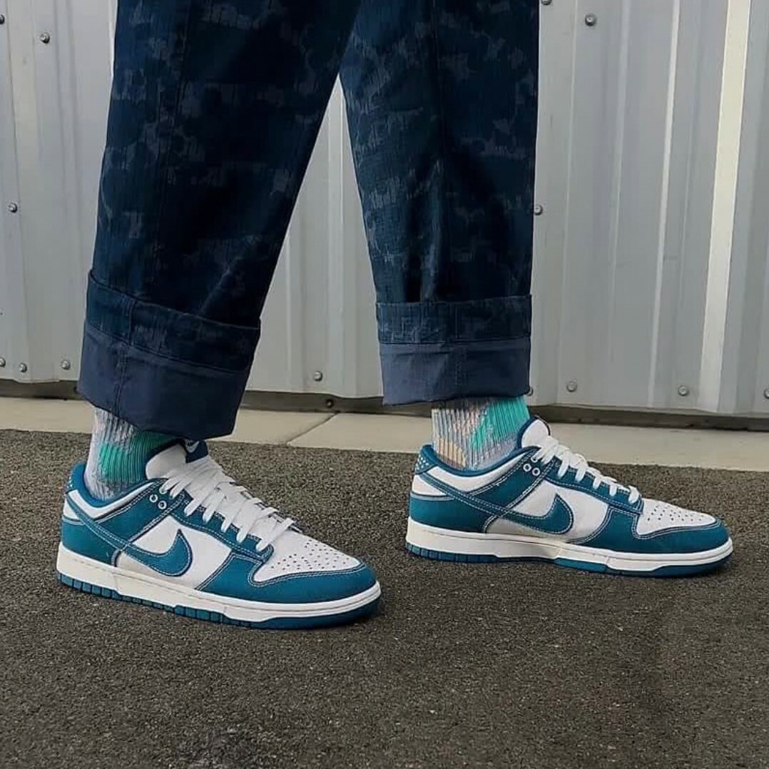 Nike Dunk Low Se Industrial Blue 丹寧藍 刺繡 牛仔 穿搭 低筒休閒鞋