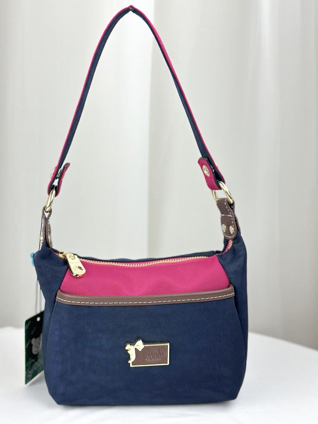 GOODS 藍桃拼色防潑水肩背包 / 側背包  #2503