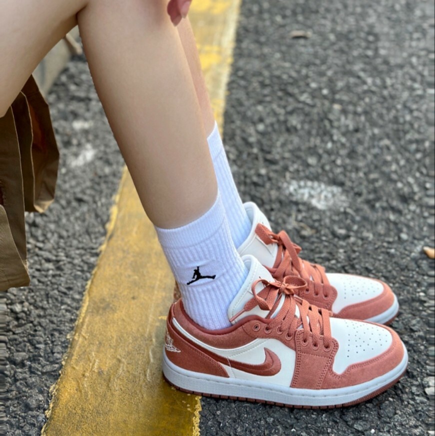Nike Air Jordan 1 Low SE "Canvas" 玫瑰粉 日落橘 AJ1 休閒鞋 女鞋
