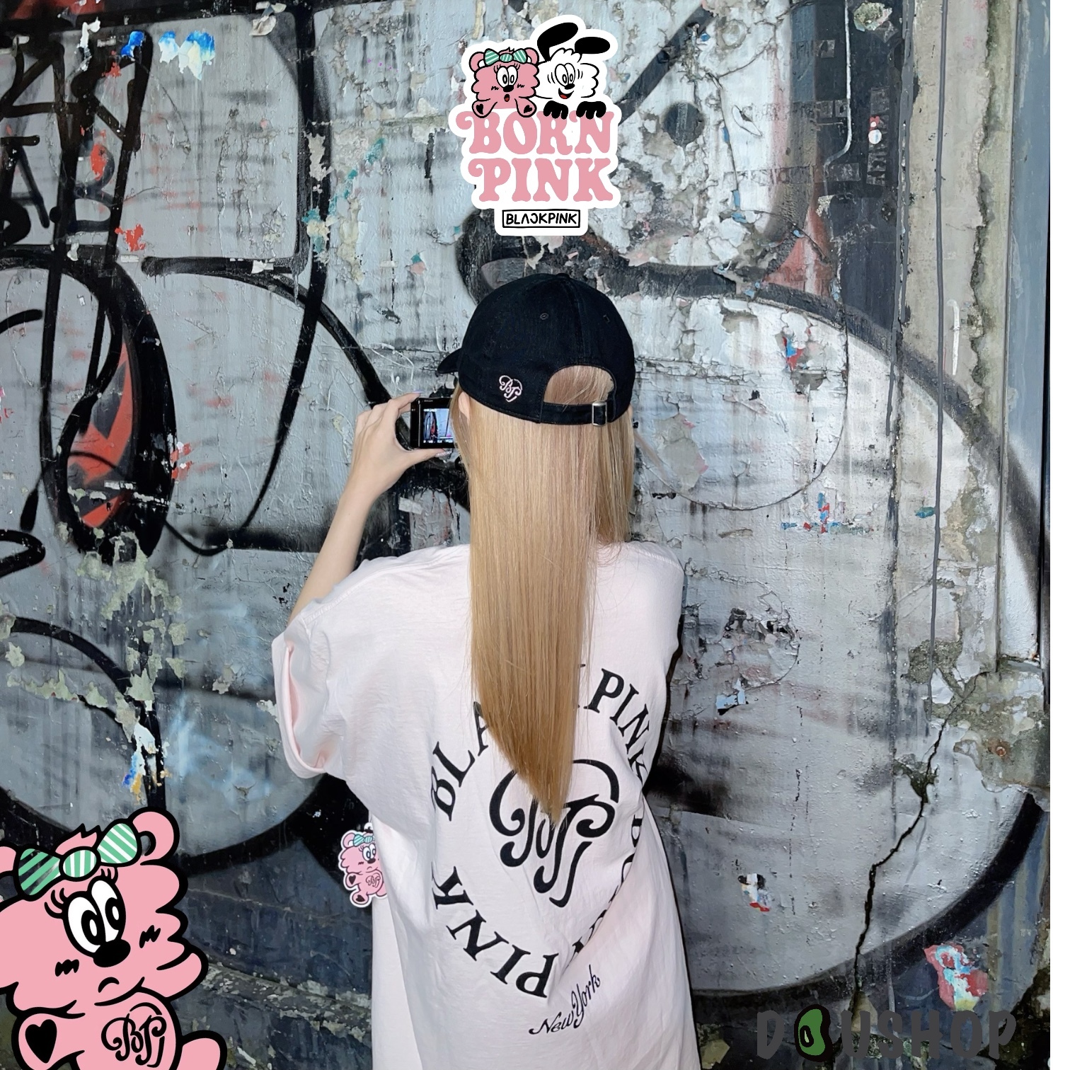 Black pink Verdy Tee Heart