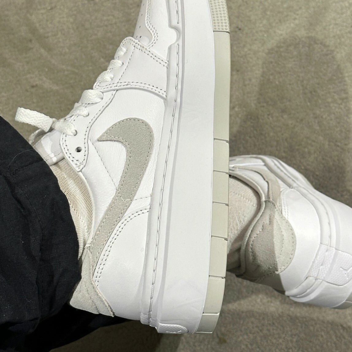 Nike Air Jordan 1 Elevate Low 厚底 全白灰勾 女鞋 AJ1 DH7004-110