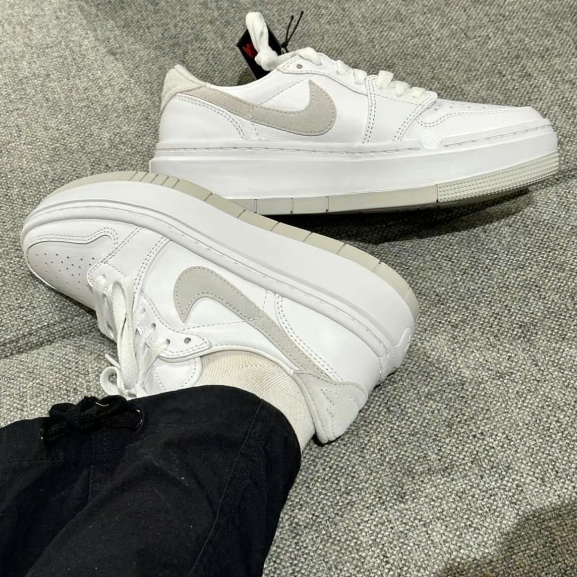 Nike Air Jordan 1 Elevate Low 厚底 全白灰勾 女鞋 AJ1 DH7004-110