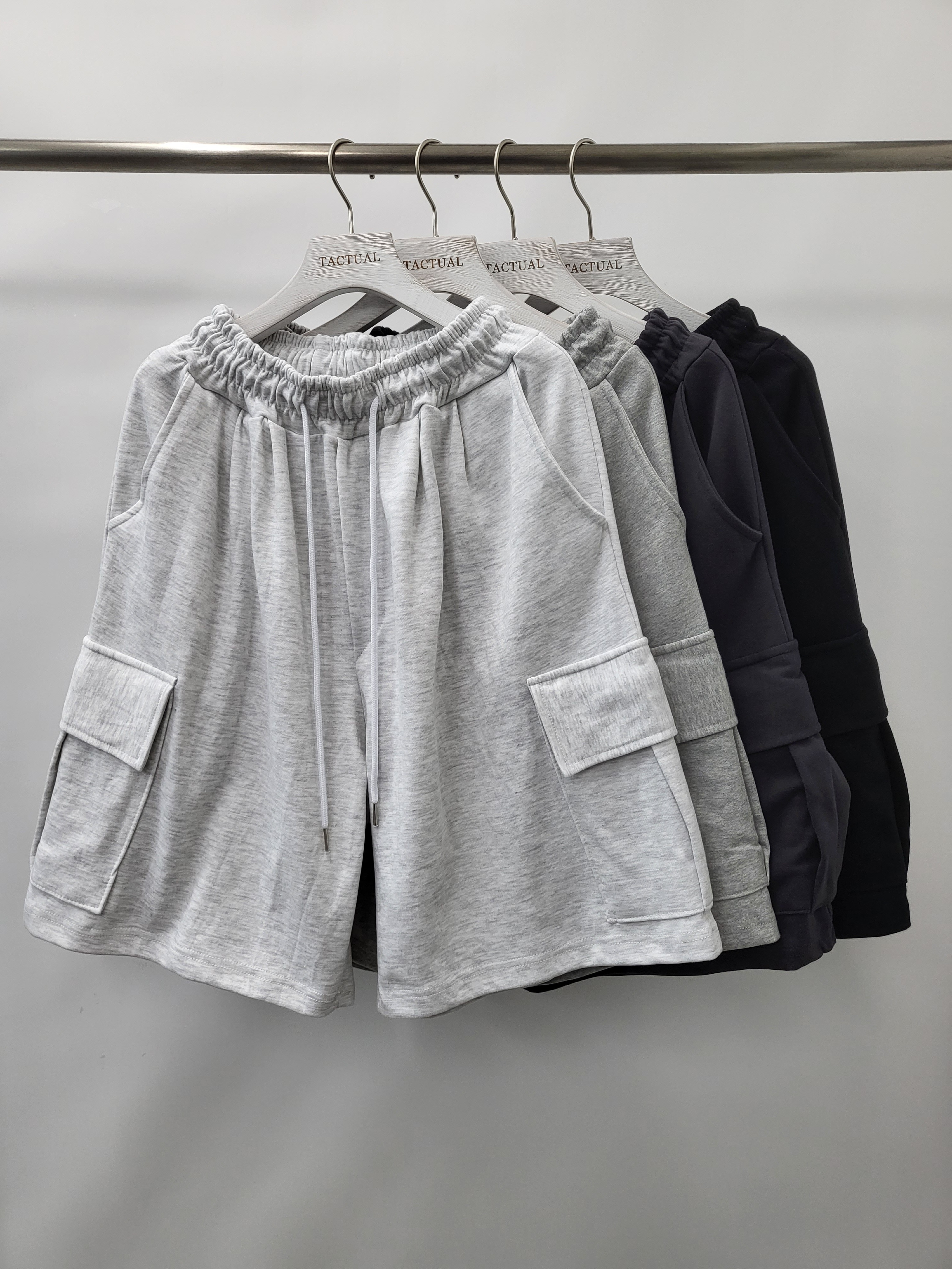 淨色棉質工裝短褲 P2573