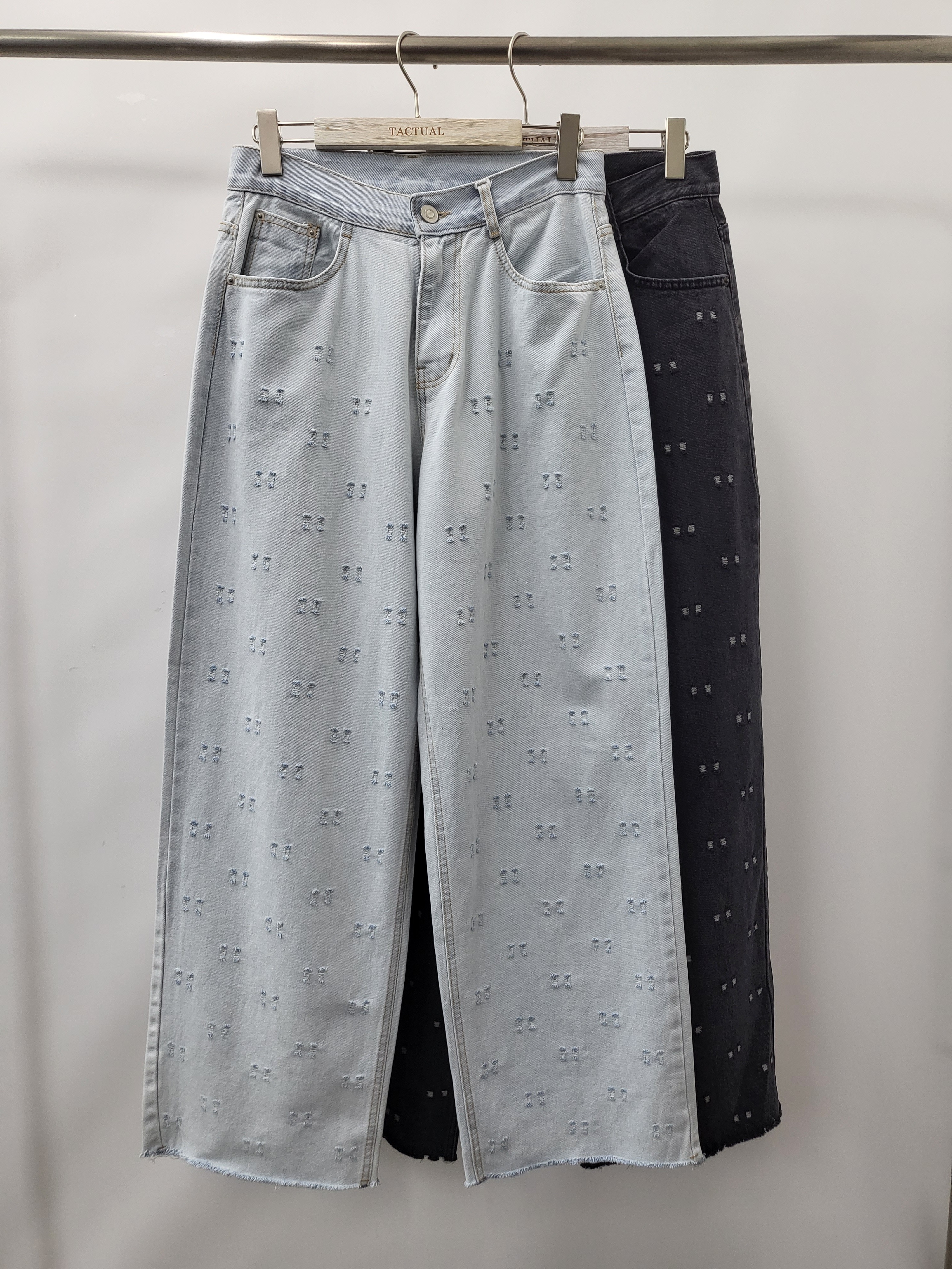 花紋鬆身牛仔褲 P2576