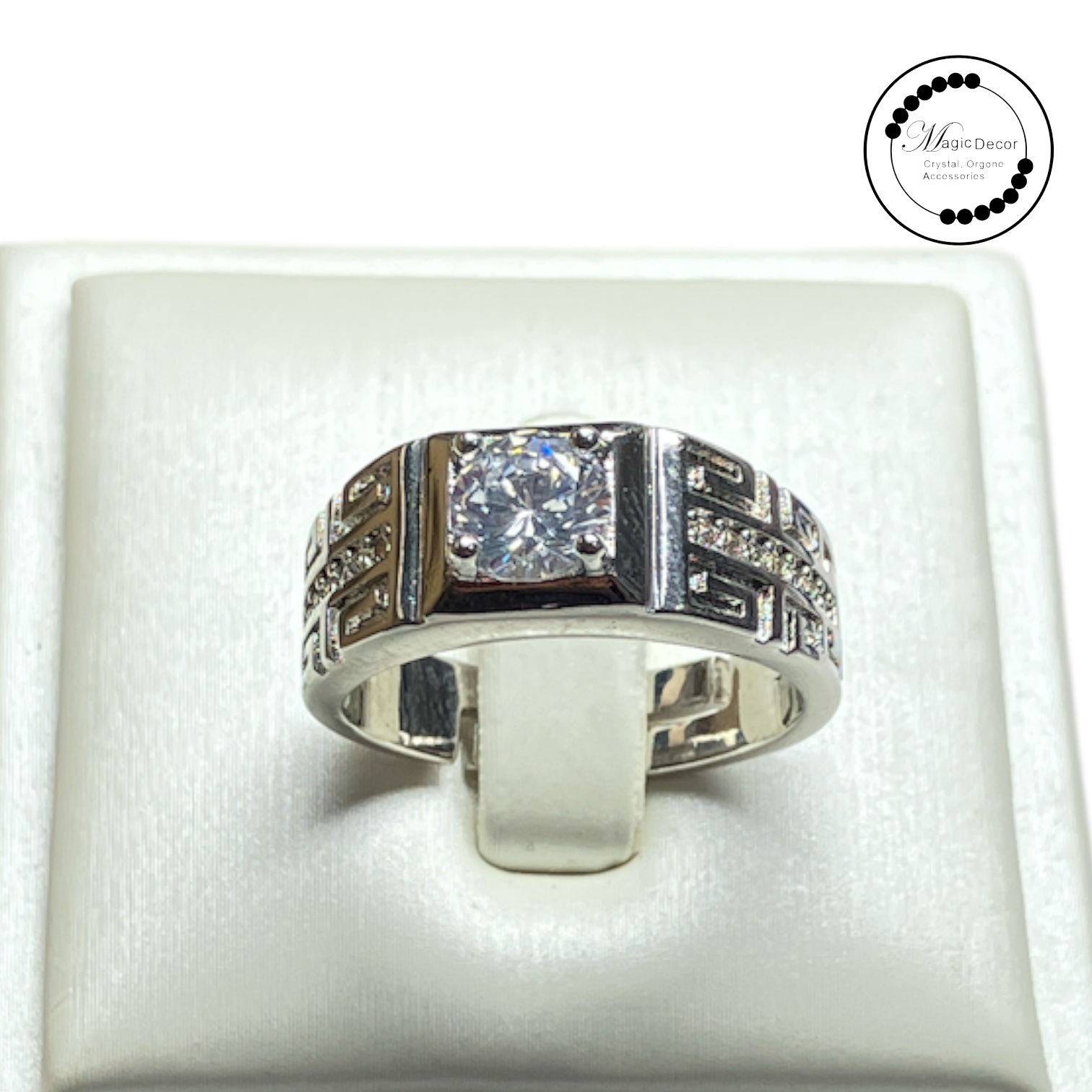 （孤品）男裝1卡莫桑全銀開口戒指 b款