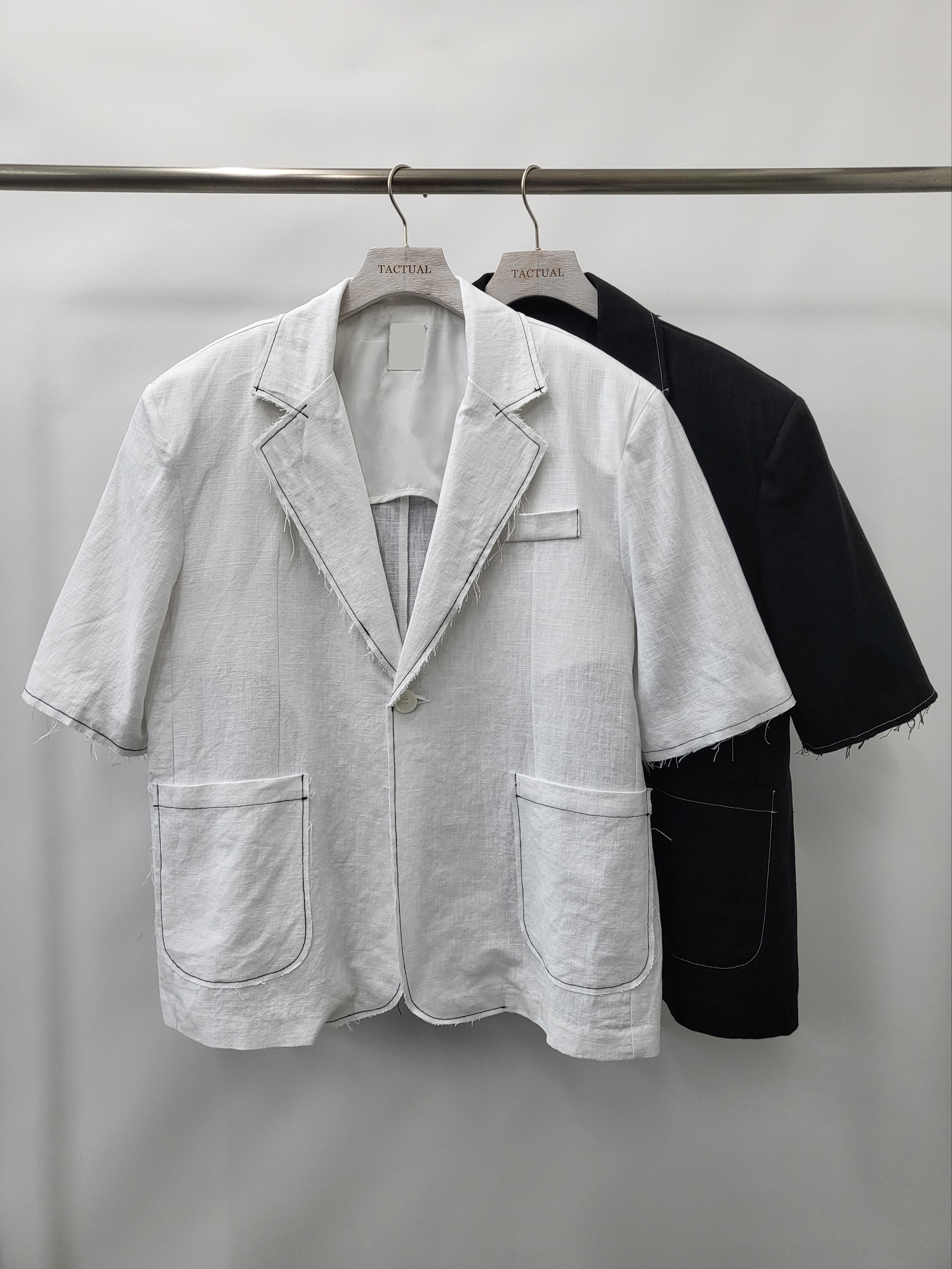 明線短袖西裝褸 JK2382