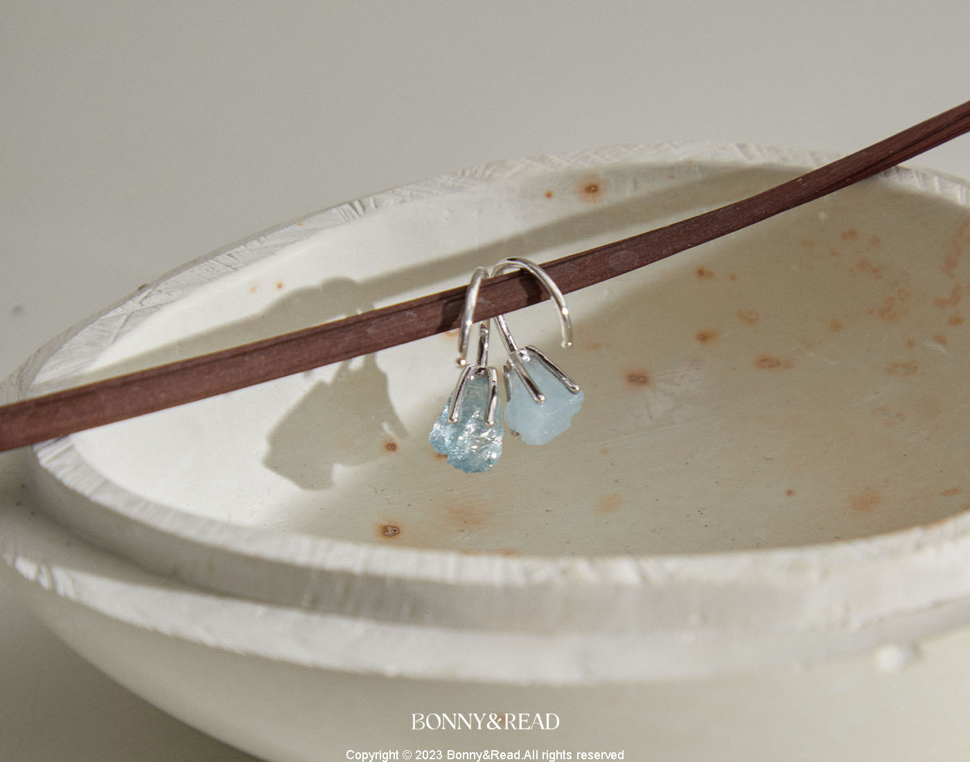 平價飾品,鍍白金,水晶,礦石,白水晶,海藍寶,耳環