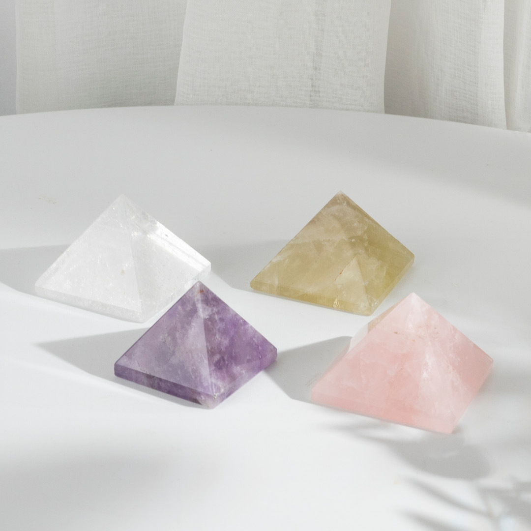 【礦藏】水晶原礦擺件-金字塔-四種水晶可選