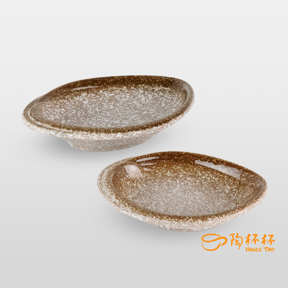 棕金 橢形盤 19cm AS03-30-07【陶杯杯瓷器】