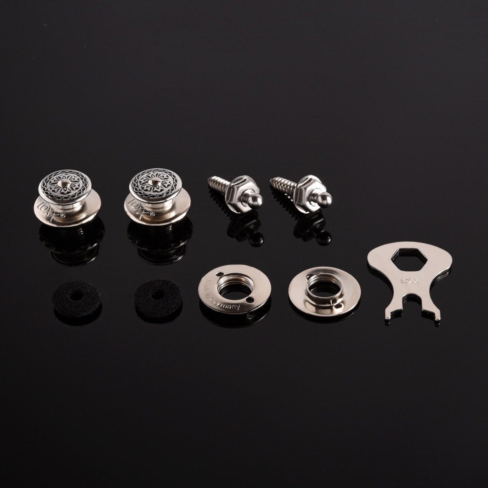【多色可選】LOXX 德製安全背帶釦 電吉他/電貝斯專用 復古雕花款式 第 4 張圖片｜三峽吉他 / Bass