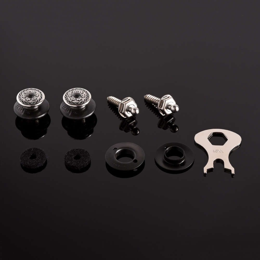 【多色可選】LOXX 德製安全背帶釦 電吉他/電貝斯專用 復古雕花款式 第 6 張圖片｜三峽吉他 / Bass