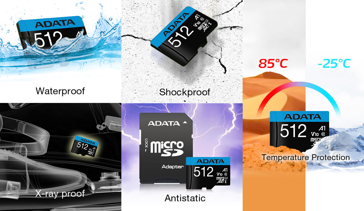 展示威剛記憶卡可以耐受冷熱的溫度