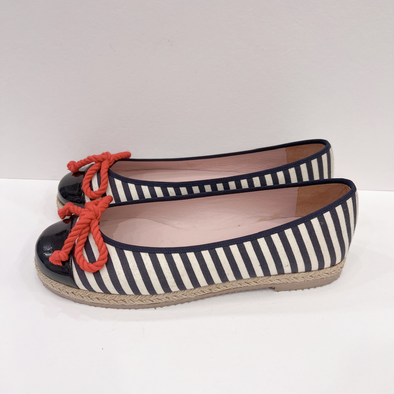 海君藍橫條娃娃鞋