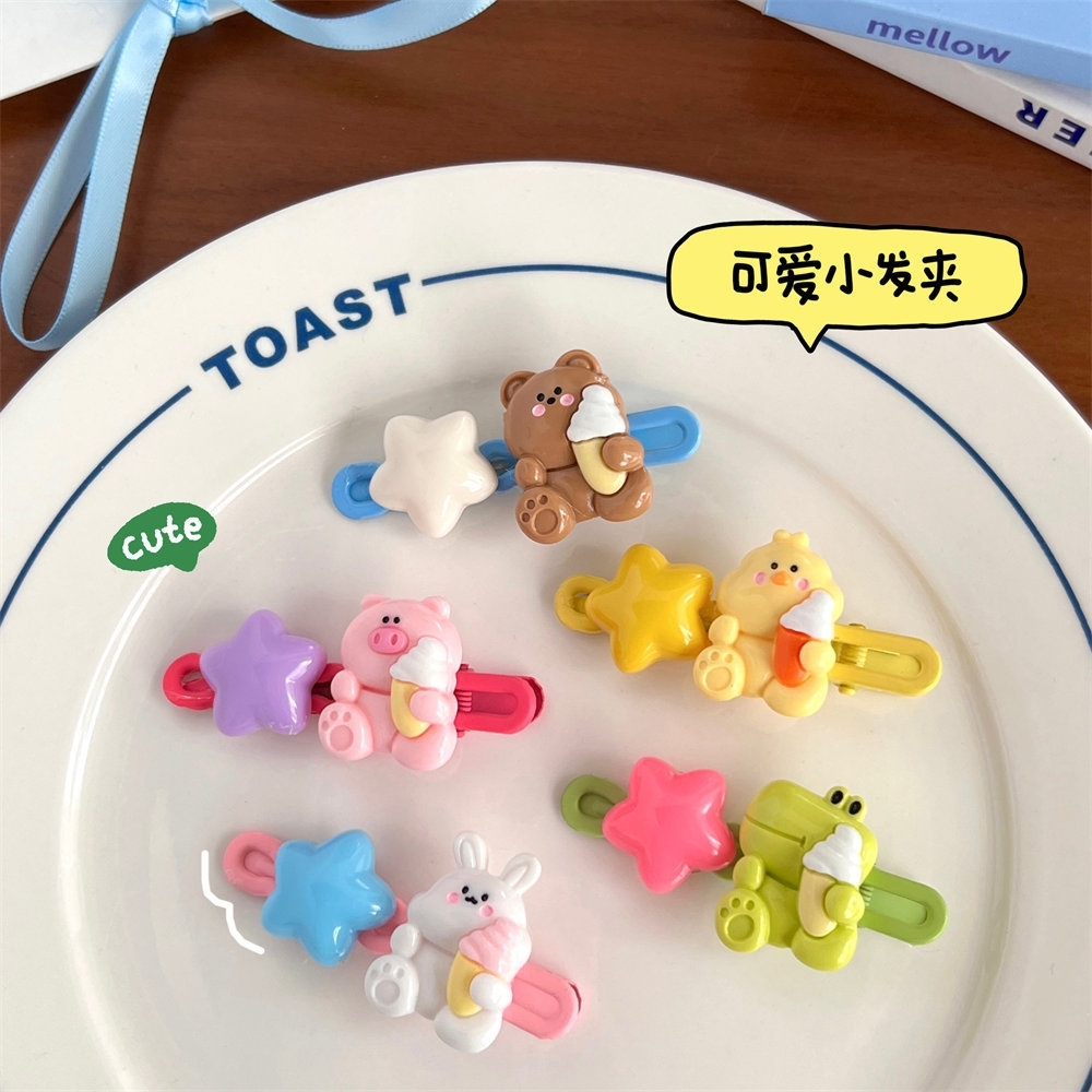 [4 for RM10] Cute Cartoon Bear Bunny Star Hair Clip