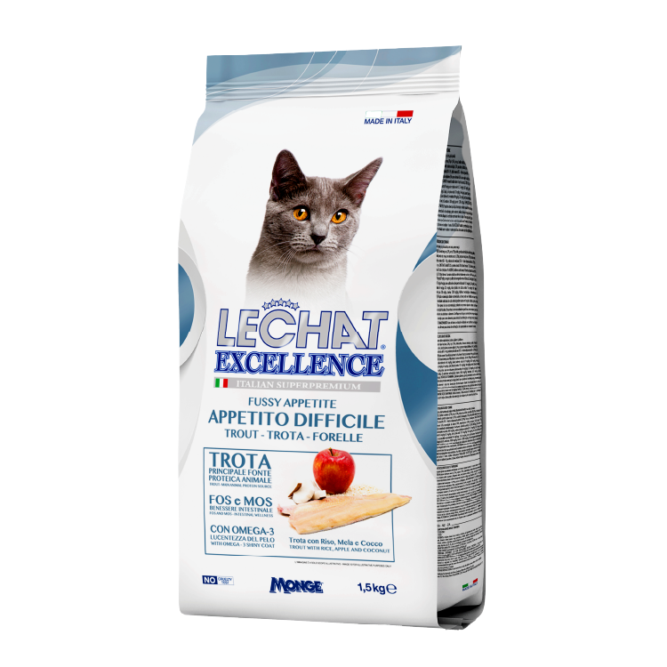 Lechat Excellence丨鱒魚椰子蘋果 特效亮麗美毛配方 1.5kg (LE-9787)