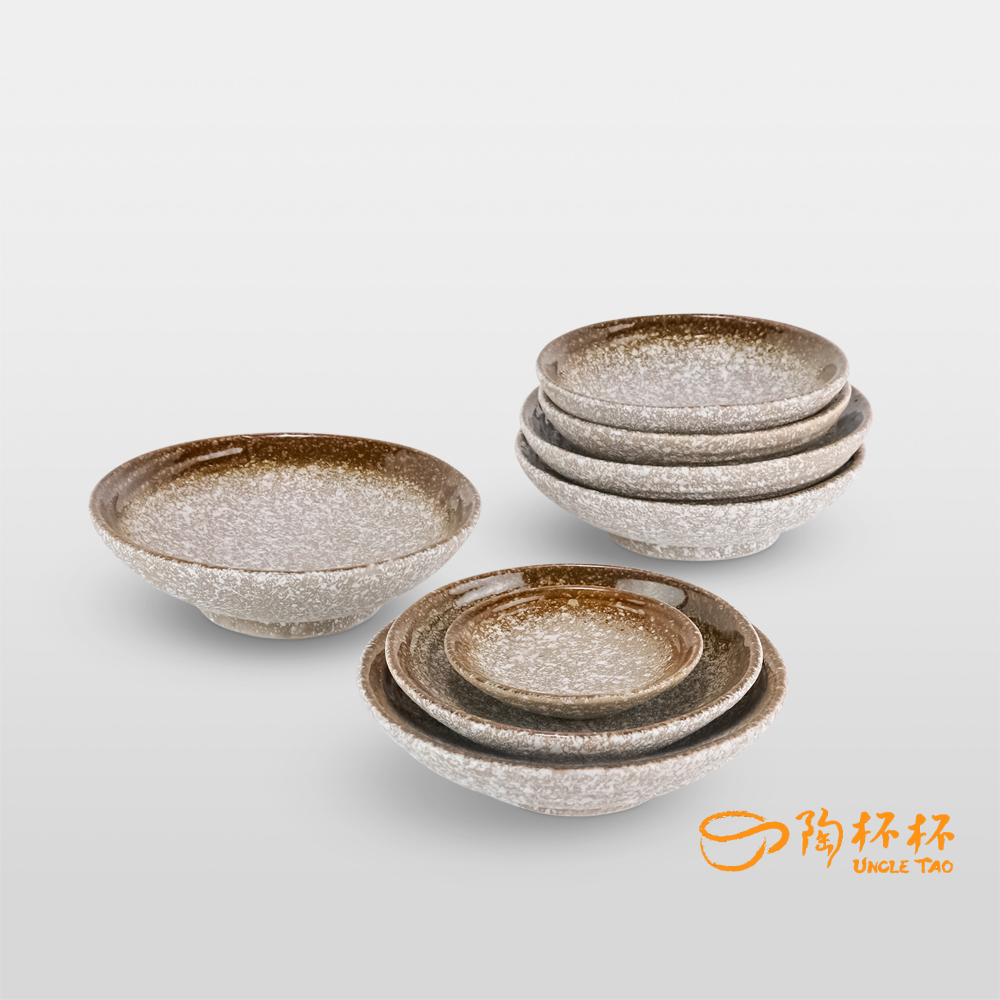 棕金 半紋圓碟 9/13/15cm AS03-30-34【陶杯杯瓷器】