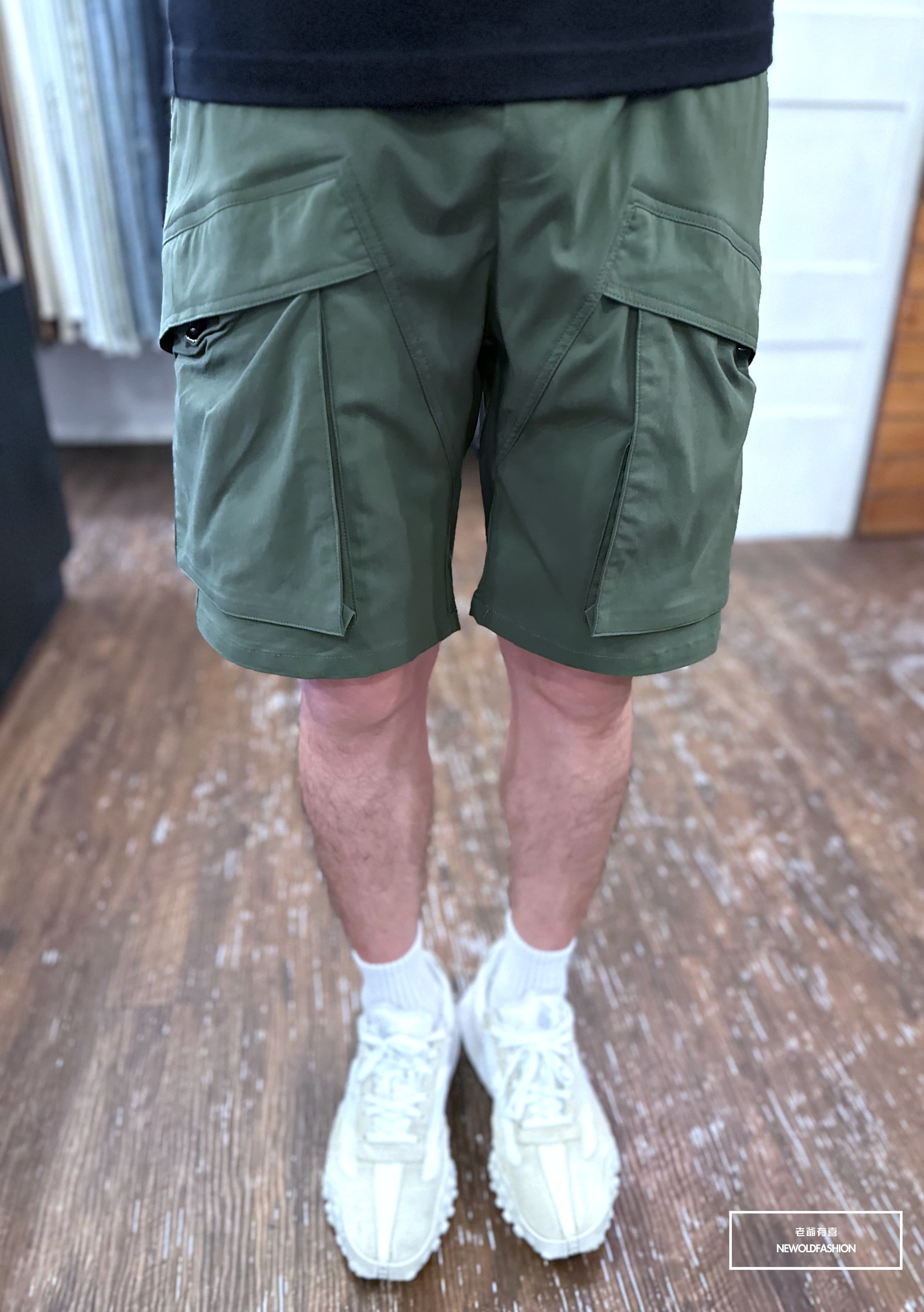 『新品上市』重磅大口袋工裝抽繩短褲(NOF2404Z88004)-綠