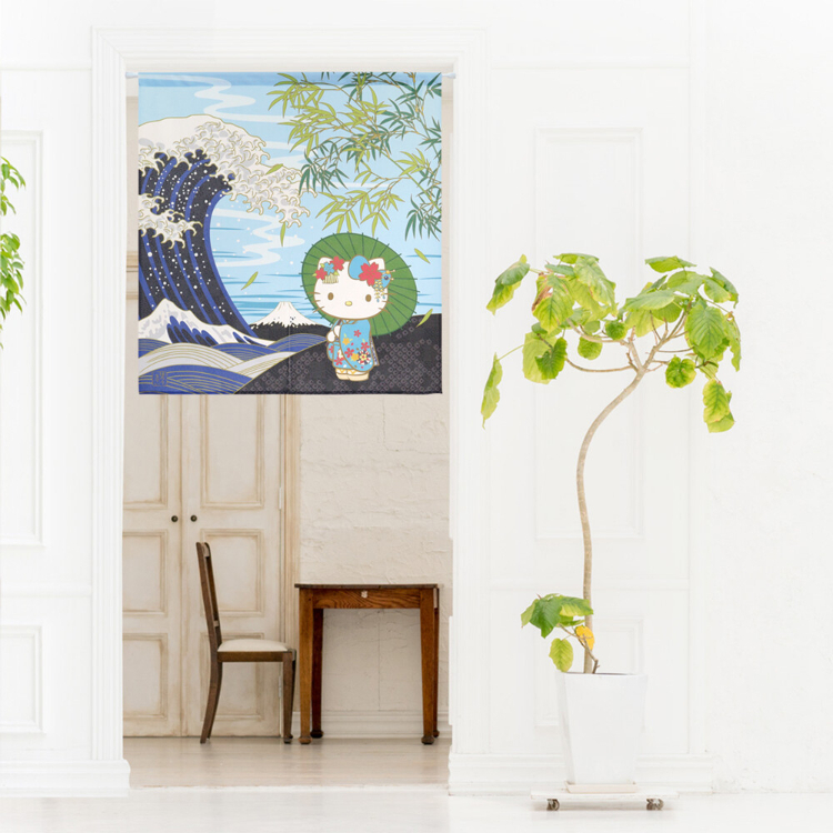 Sanrio Hello Kitty 短門簾 85×90cm 日本風景夏日 #CM23SD-21241