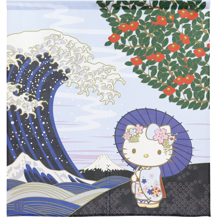 Sanrio Hello Kitty 短門簾 85×90cm 日本風景冬日 #CM23SD-21241