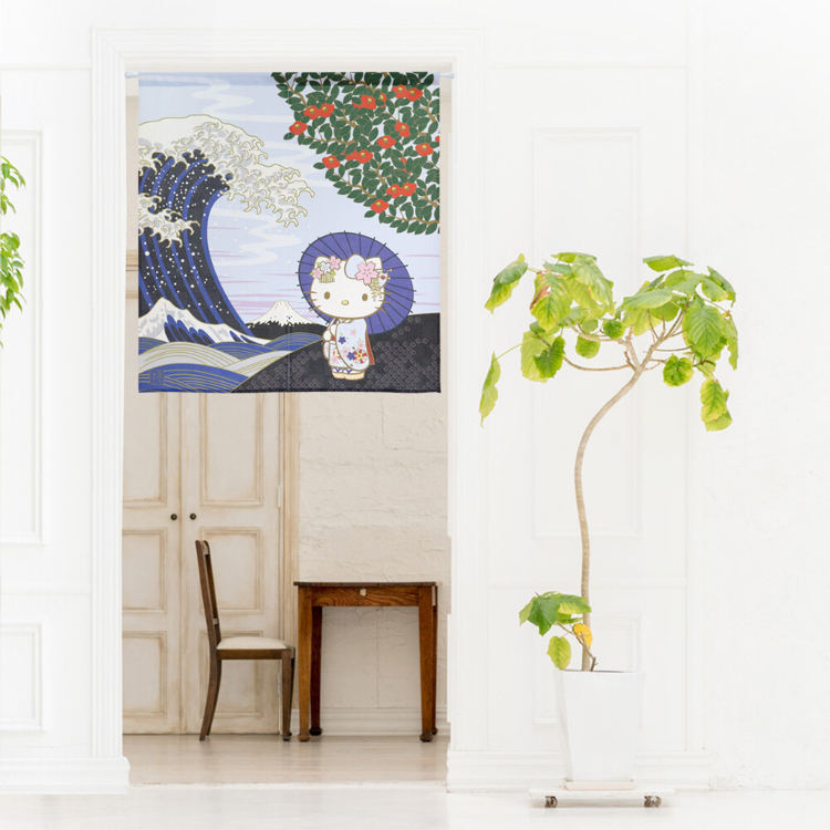 Sanrio Hello Kitty 短門簾 85×90cm 日本風景冬日 #CM23SD-21241