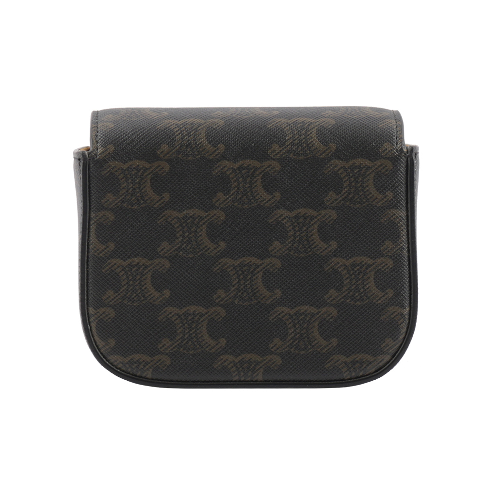 【CELINE】Triomphe 帆布及小牛皮迷你斜背包(焦糖色) 10I512DQB.04LU