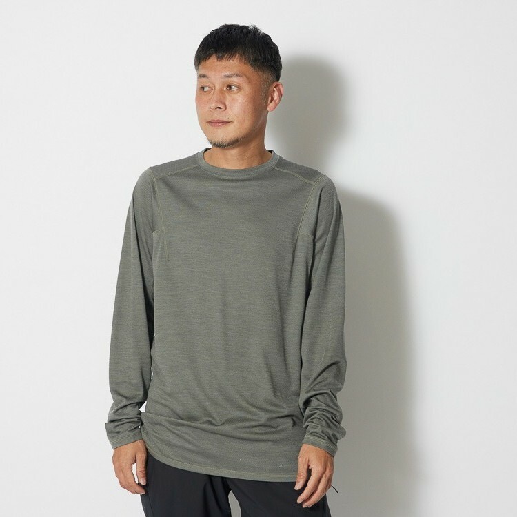 Snow Peak Recycled Pe/Wo 長袖排汗T恤 橄欖綠