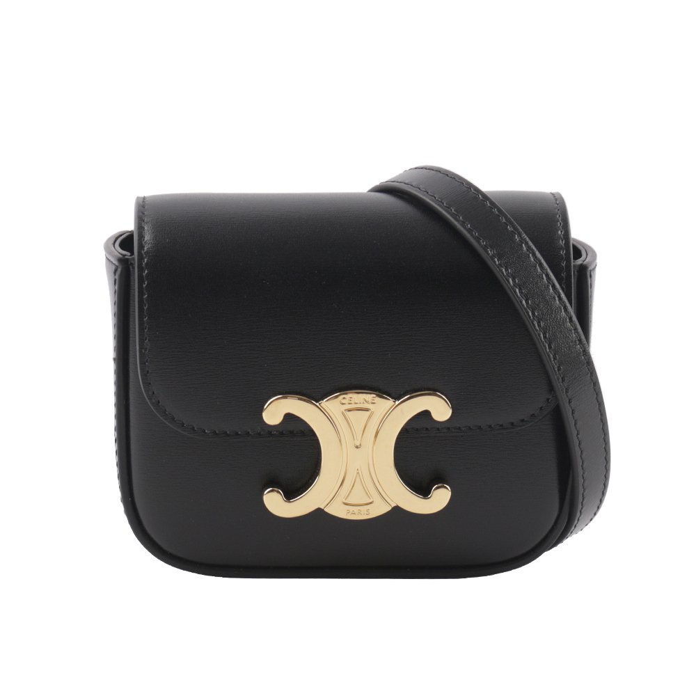 【CELINE】Triomphe 光滑小牛皮迷你斜背包