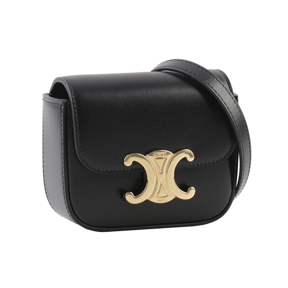 【CELINE】Triomphe 光滑小牛皮迷你斜背包